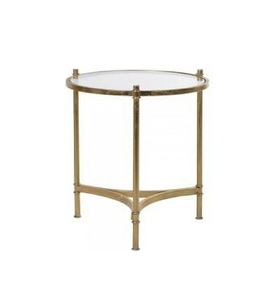 Mesa de centro de hierro de la más alta calidad con tapa de vidrio Juego de 2 tamaños diferentes Mesa de centro de sala de estar para uso doméstico - Product Image 4