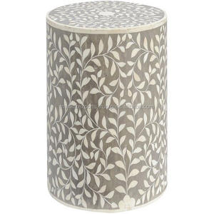 Taburete decorativo de madera maciza con incrustaciones de hueso para el hogar y el jardín para sala de estar, cocina, baño, Hotel, hogar, muebles de oficina - Product Image 3