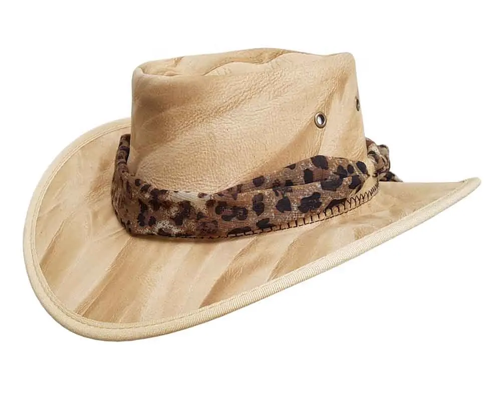 Chapeau Vintage en cuir pour hommes, chapeau d'extérieur de Style occidental en cuir de mouton lisse écrasable