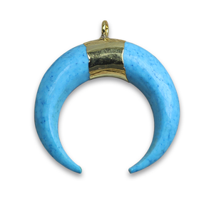 Oferta Especial: Colgantes de Media Luna Plateados con Turquesa, Chapados en Rodio, Joyería Unisex para Fiestas - Product Image 1