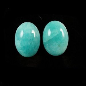 10mm 12mm 14mm pierre Amazonite naturelle ovale lisse calibré Cabochon pierre semi-précieuse en vrac à vendre acheter boutique en ligne bricolage - Product Image 2