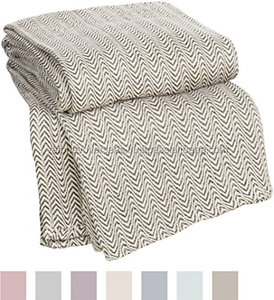 Couverture de literie en coton tissé uni motif de vague brodé maison lit voyage canapé couverture touche décorative - Product Image 2