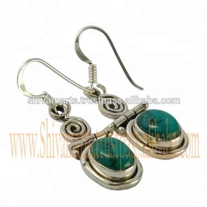 Royal Design <b>Handmade</b> 925 Sterling Silver Turquoise Gemstone <b>Earring</b> for Woman and Girl for Gift - Product Image 2