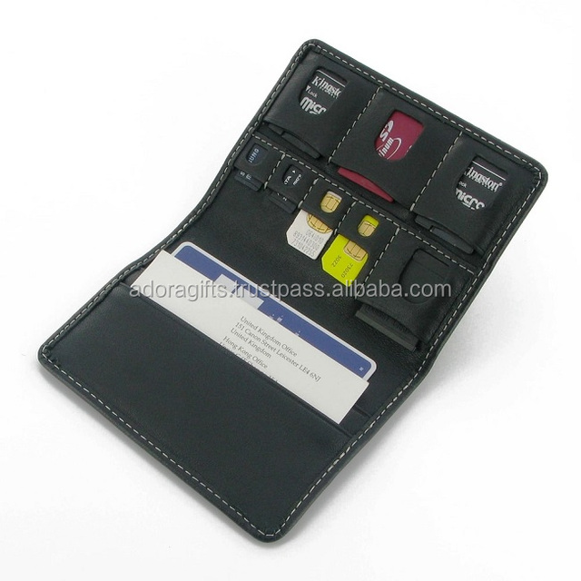 Customized Card Holder /travel Sd Card Organizer / Black Card Wallet with Sim Card Holder