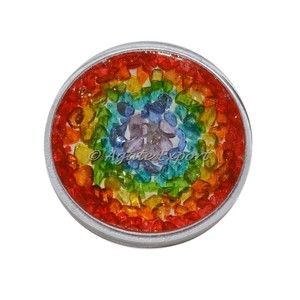 Pierre semi-précieuse artisanat énergie 7 Chakra pierre avec guérison de la vie équilibrant l'eau chargeant Orgone Coaster Plate - Product Image 1