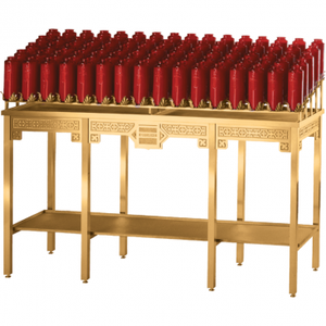 Soporte votivo de latón moderno antiguo de Brassworld India Logotipo de hadas impreso personalizado Regalo artesanal de metal chapado pulido Uso religioso - Product Image 1