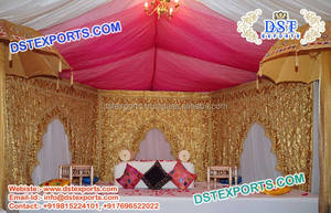 Elegantes cortinas de fondo de escenario Mehandi, cortinas de fondo de escenario Mehandi de boda, cortinas bordadas hechas a mano - Product Image 5