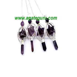 Ágata Cuarzo Merkaba Star Dowsing Péndulo para Reiki DE LA India - Product Image 1