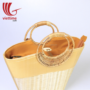 Bamboo Weaving <b>Handbags</b> for Women Wholesale/Bamboo <b>Straw</b> Bag for Sale - Product Image 5