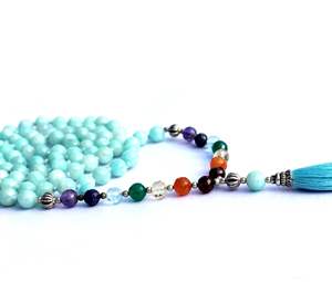 Chapelet de perles de prière tendance, 7 chakras en Amazonite naturelle, collier de perles de Mala spirituel, meilleures ventes - Product Image 2