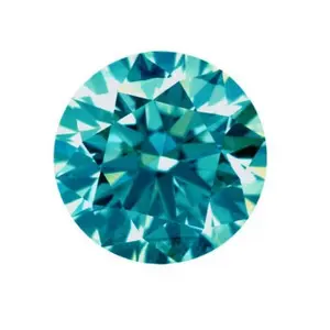 Potongan Cemerlang Berlian Moissanite Biru: Berlian Harga Grosir Moissanite Longgar Bulat untuk Dijual