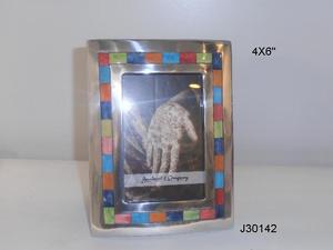 Cadre photo en aluminium de style coudé de haute qualité avec cadre photo en os avec miroir cadre photo en métal poli cadre photo de table - Product Image 3