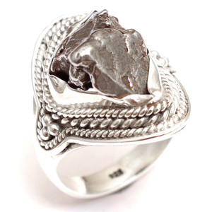 Sunstone Apatite Tourmaline Meteorite Campo Del Cielo อัญมณีแฮนด์เมด925แหวนเครื่องประดับเงินสเตอร์ลิง - Product Image 4