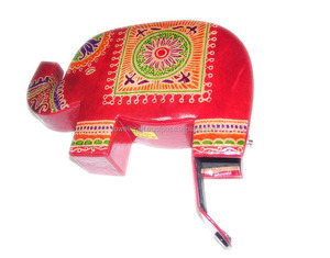 Tirelire en cuir en forme d'éléphant avec fermeture à boucle, style classique, 6 pouces - Product Image 3