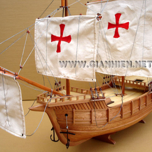 Modelo de Barco de Madera NAO, Santa María, Barco de Vela, Regalo, Artesanía, Decoración de Estilo - Product Image 2