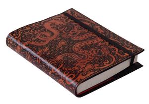 Diario de cuero genuino con estampado de dragón doble, libro de sombras, cuaderno de bocetos, suministros escolares, diario de correa de papeles blancos en blanco - Product Image 4