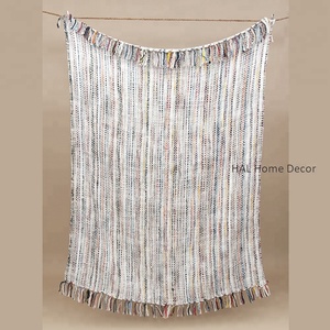Manta de acrílico tejida a mano personalizada, manta de sofá decorativa manta de lujo india de acrílico al por mayor - Product Image 5