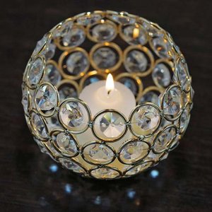 Bougeoir votif en métal fait à la main de style Ins Adorable bougeoir en cristal de mariage décoration de la maison support de bougie en cristal de Noël - Product Image 3