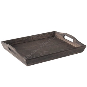 Direct Factory Supply Custom Pine <b>Wood</b> Serving Tray with Handles <b>Large</b> Square Rectangle Design Online Sellers at Wholesale Price - Product Image 1