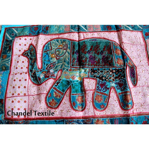 Elefante bordado a mano, decoración de pared, tapiz colgante de lentejuelas Hippie Vintage, diseño Aubusson, corredor decorativo étnico - Product Image 3