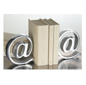 Sujetalibros de metal plateado para decoración de hogar y oficina - Product Image 1