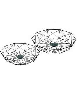 Cuisine de panier de rangement en fil de fer en métal de couleur argentée rentable décorative avec un design classique - Product Image 3