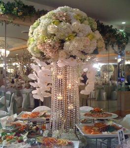 Lustre de table de mariage en métal argenté en cristal pour la décoration de la maison de la fête de mariage - Product Image 2