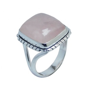 High Quality <b>Rose</b> <b>Quartz</b> Gemstone <b>Ring</b> Handmade 925 Sterling Silver Eternity Vermeil Bezel Setting for Weddings and Parties - Product Image 1