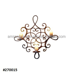 Bougeoirs mural en fer forgé, 3 pièces, porte-bougies - Product Image 1