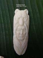 Liontin ukir tulang Ox Top, 100% Model jiwa Bohemian buatan tangan untuk hadiah anak-anak dari Bali