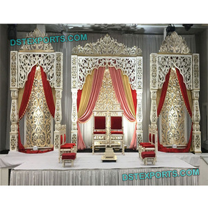 Mariage Bollywood scène Cum Mandap Rajwada Style Mandap scène nouveau Style configuration pour Mandaps/étapes tendance Mandap Satge ensemble USA - Product Image 1