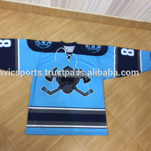 Camiseta de hockey sobre hielo para hombres adultos de diseño personalizado con impresión de transferencia de calor - Product Image 2