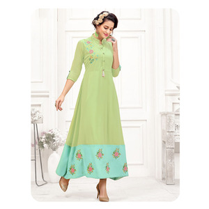 แขนยาวผ้าฝ้าย Kurti Tunic Tops - Product Image 1