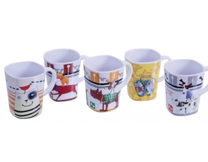Tasse en plastique colorée, tasse en plastique de poignée, tasse d'école - Product Image 6