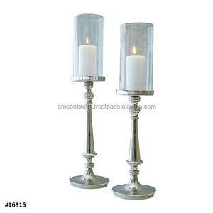 เชิงเทียนโลหะและแก้วสีดำเชิงเทียนโลหะตกแต่งคริสต์มาสเชิงเทียนแก้วและโลหะ - Product Image 3