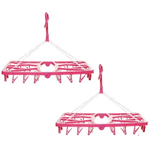 Chất Lượng Cao Đầy Màu Sắc Có Thể Gập Lại Móc Áo Nhựa Với <span class=keywords><strong>32</strong></span> Pegs Đa Chức Năng Gấp Quần Áo Móc Áo Với Clips - Product Image 6