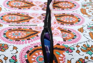 Cotton Floor <b>Cushion</b> Cover <b>Peacock</b> Mandala Home Multiple Color Handmade Ethnic 100% Decorative By Indian Consigners - Product Image 3