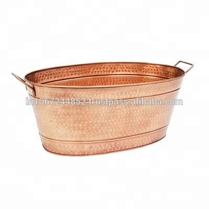 Large Capacity <b>Copper</b> Beverage Tub with <b>Handles</b> for Certified Eco-Friendly Stocked Bar Accessories Drinkware NJO-2827 - Product Image 1