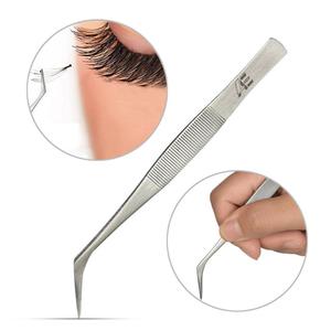 Pinzas Profesionales de Acero Inoxidable con Puntas Curvas Anguladas para Extensiones de Pestañas, Herramientas de Belleza 2026, Venta al Por Mayor, OEM ODM - Product Image 4