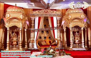 เวทีManavaraiหรูหราสำหรับงานแต่งงานศรีลังกา,การตกแต่งเวทีงานแต่งงานแบบดั้งเดิมของอินเดียผู้ผลิตขั้นตอนสไตล์อินเดียใต้ - Product Image 5
