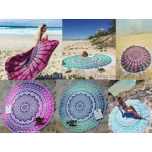 พรมแมนดาลาแบบอินเดียออมเบร72 \ "โบโฮศิลปะแขวนผนังพิมพ์ลายพื้นเมืองสำหรับห้องนั่งเล่นเสื่อโยคะชายหาด - Product Image 1