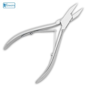 Cuchillas rectas de belleza para uñas de punta fina de doble resorte de acero inoxidable con patrón de flores extraíble para uñas - Product Image 1