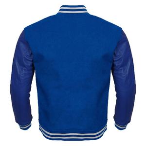 Veste universitaire de baseball Letterman unisexe OEM avec manches en cuir véritable, patchs de broderie d'université personnalisés pour la saison d'hiver - Product Image 4