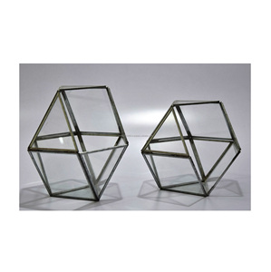 Geometric Hanging <b>Terrarium</b> Clear <b>Glass</b> Black Frame Miniature Fairy Garden Windowsill Decor Succulent Air Flower Pots Planters - Product Image 1