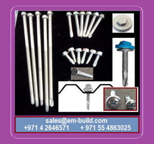 Tornillos para aplicaciones de techado y revestimiento Dubai, tornillos autoperforantes Dubai, tornillos autorroscantes, tornillos SS, tornillos GI EAU - Product Image 1