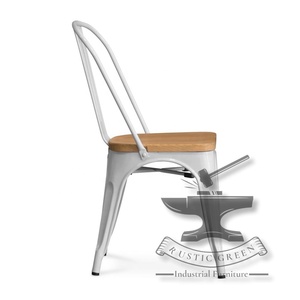 เก้าอี้รับประทานอาหารทำจากไม้เหล็กสไตล์วินเทจออกแบบอุตสาหกรรมได้หลากหลายสำหรับลานกลางแจ้งห้องครัวห้องนั่งเล่นโรงเรียน-ร้านอาหารเฟอร์นิเจอร์ - Product Image 5