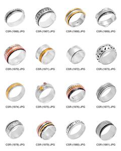 Hammered designer plain 925 sterling silver jewelry wholesale <b>spinner</b> <b>ring</b> - Product Image 6