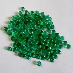Amazon Hot Selling Handmade 2mm Natural Green Onyx Round Smooth Cabochons Loose Calibrated Gemstones For Jewelry Making