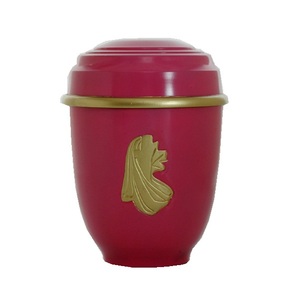 Urna Funeraria Europea de Metal para Cenizas, Forro de Marfil, Decoración Blanca para Adultos - Product Image 2