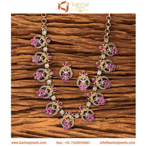 Collier pour femme fait main, motif paon, rubis 8695, bijou tendance - Product Image 1